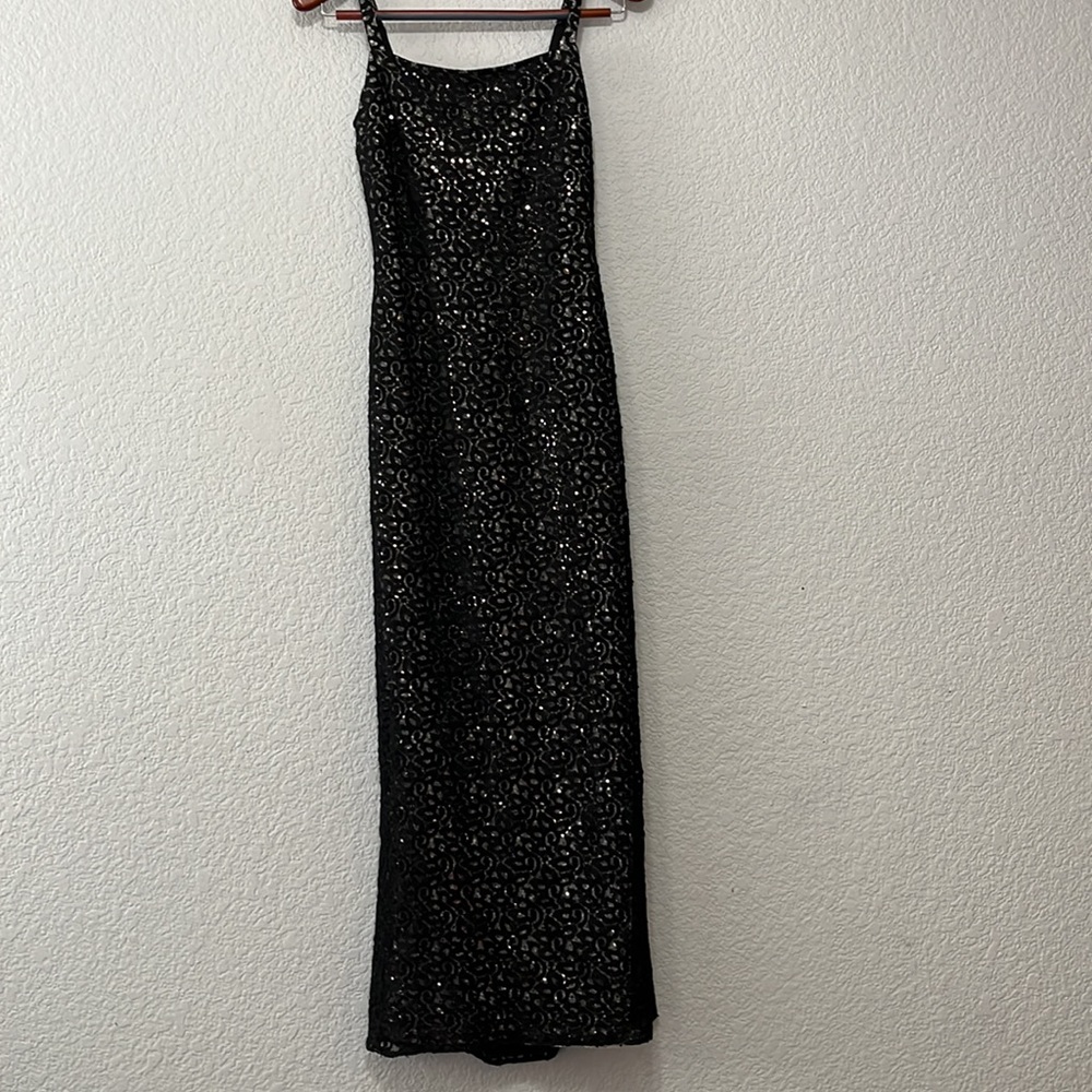 Jessica McClintock Gunne Sax Lace Sequin Maxi Dress - Picture 8 of 17